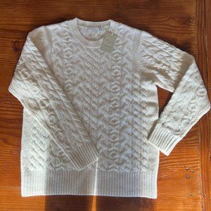 NWT Peter Millar Women's Ivory Cable Knit Sweater.